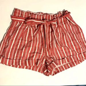 American Eagle Red Striped Shorts 6